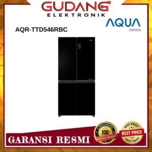 kulkas aqua arq ttd546rbc (bk) side by side aqua 456 l aqr ttd 546 rbc