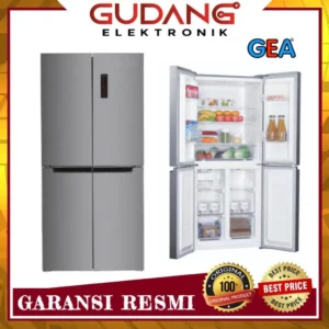 KULKAS 4 PINTU GEA G4D-404 INOX LEMARI ES GEA 4 PINTU G4D 404 SILVER