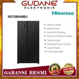 kulkas hisense rs708n4ibu side by side inverter 591 l rs708n4ibu