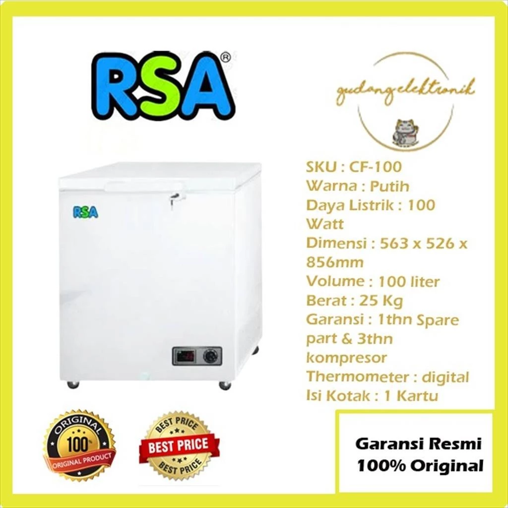 chest freezer rsa 100 lemari pembeku 100 liter freezer box chest freezer rsa 100 lemari pembeku 100 liter freezer box