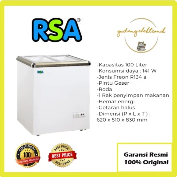 CHEST FREEZER KACA SLIDE RSA XS 110 FREEZER KACA SLIDING XS 110