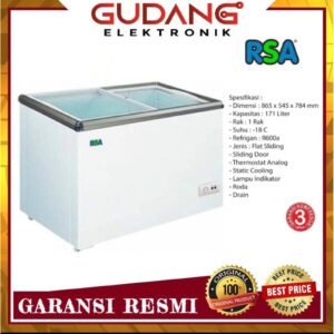 CHEST FREEZER RSA XS-220 SLIDING KACA FREEZER KACA RSA XS220